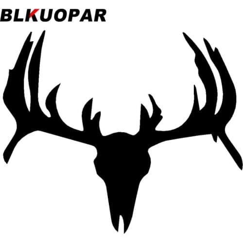 BLKUOPAR for Deer Skull Antler Car Sticker Waterproof Sunscreen Vinyl Scratch-Proof Motorcycle Windshield Decor Car Styling