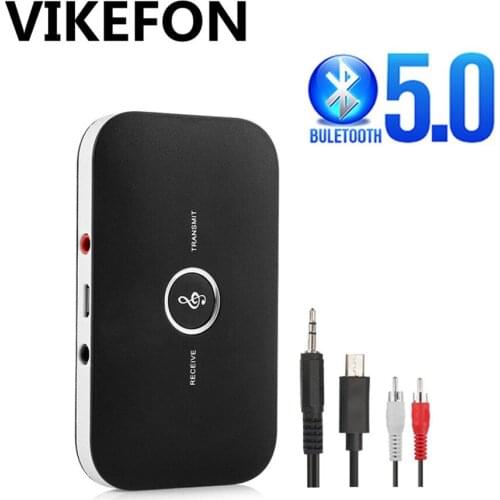 Bluetooth 5.0 Transmitter and Receiver 2 In 1 RCA 3.5mm 3.5 Aux Jack Stereo Music Audio Wireless Adapter for Car TV PC Headphone