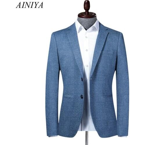 AI NI YA Brand Men Blazers Comfortable Fashion Office Mens Prom Button Decoration Suit Jacket Formal Blazer Male