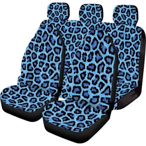 Aimaao Blue Leopard Front Seat Covers Animal Print Automative Protector Fit Car SUV For VW Honda Civic 2006 2011 Bmw E46 E90