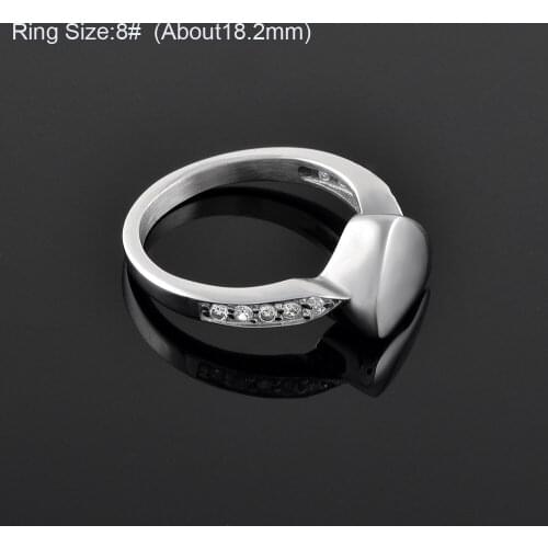 CMJ9015 Size 6/7/8/9 Stainless Steel Metal Finger Ring Polished Shiny Cremation Memorial Ring for Ashes