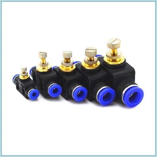Throttle valve SA 4-12mm Air Flow Speed Control Valve Tube Water Hose Pneumatic Push In Fittings