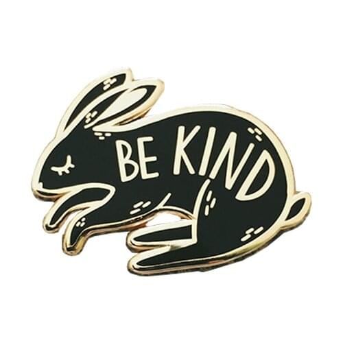 Be Kind rabbit enamel pin