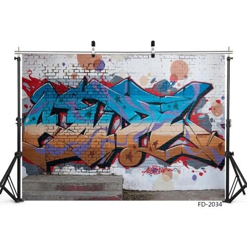 Graffiti White Brick Wall Photography Backdrops for Photo Booth Backgrounds Wedding Children Kids Baby Shower Photo Studio