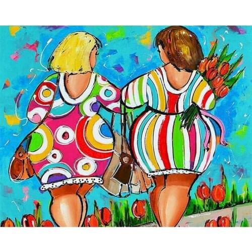 GATYZTORY Girl Acrylic Paint By Number Oil Painting DIY Craft Kits For Adults Handmade Picture Drawing Coloring By Number Decor