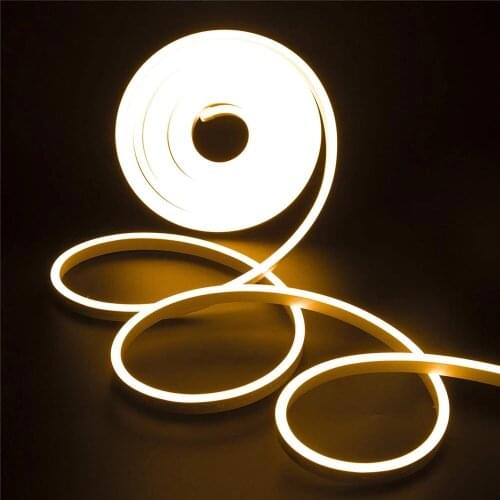 5m LED Lights Flexible Neon Strip 12V Stripe 6x12mm Neon Led Ribbon Waterproof Rope Colored LIGHT LAMP Tape For Wall Room Decor