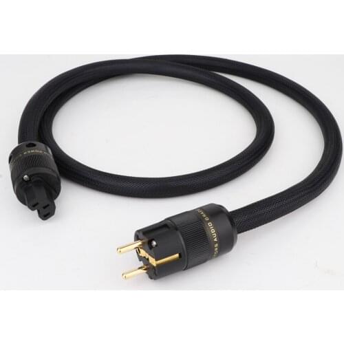 HiFi D503 OCC Silver Plated EU/US Version Mains Power Cord Cable With Gold Plated P-078 Power Plug IEC Connector