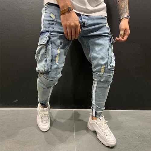 Cargo jeans men fashion jogging Streetwear high quality Brand Hip hop denim trousers men