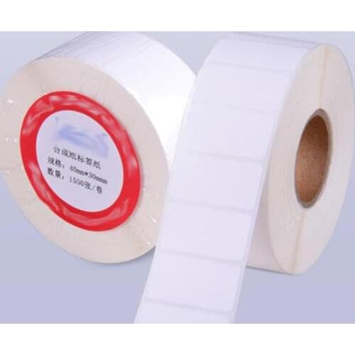 Hot Water Oil proof vinyl 40mm Width Thermal transfer blank barcode Labels adhesive printable label sticker