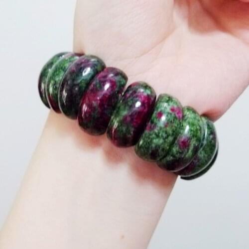 Lii Ji Green Pink Bracelet Anyolites Color Bracelet Statement Bracelet Women Jewelry Gift 18cm