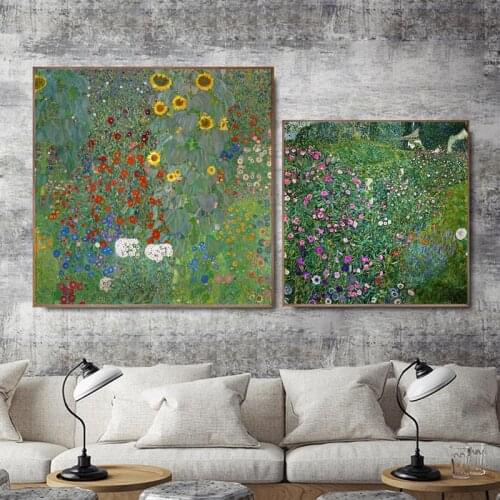 Austrian Gustav Klimt Canvas Painting Nordic Style Modular Picture Flowers Poster Wall Art For Bedroom Home Decor Prints NOFrame
