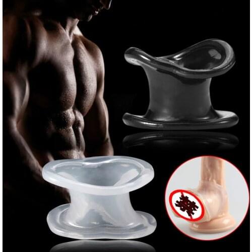 Male Scrotum Testicle Squeeze Ring Cage Soft Stretcher Enhancer Delay Ball Sex Toy Male Chastity Vibrating Cock Ring-30