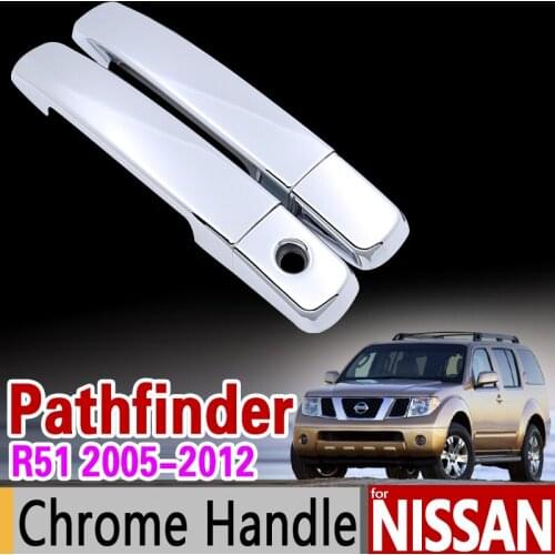 For Nissan Pathfinder R51 2005 - 2012 Chrome Handle Cover Trim Set 2006 2007 2008 2009 2010 2011 Accessories Sticker Car Styling