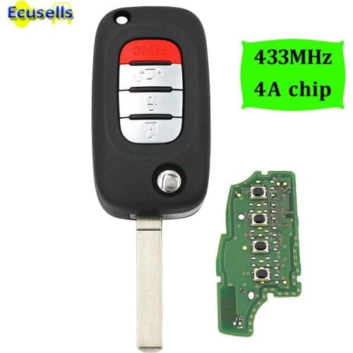OEM Flip 4/3+1 buttons Remote Key 433MHz for Mercedes for BENZ Smart fortwo forfour with 4A/PCF7961M chip TWB1U955