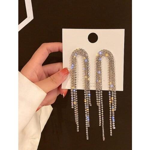 Exaggerated tassel earrings female long earrings korea dongdaemun net red temperament earrings earrings-chinaglobalmall