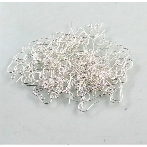 Wholesale 50PCS sterling silver component 15mm 925 sterling silver earring hooks earring wire silver925 accessory FY-04