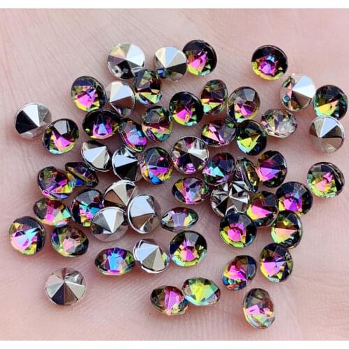 Wholesale DIY 5mm 3D Tips Stud Drill Shine Rhinestone Crystal Glitter Acrylic Metal Nail Art Decoration Manicure 1000pcs -S666