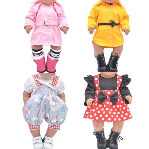 Fits 45cm American doll clothes accessories Fashion coat suit, T-shirt, jeans Girls gift