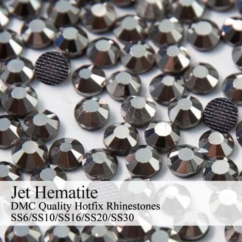 Polaris SS6-SS30 Machine Cut Jet Hematite Strass DMC Hotfix Rhinestones For Garment Accessories