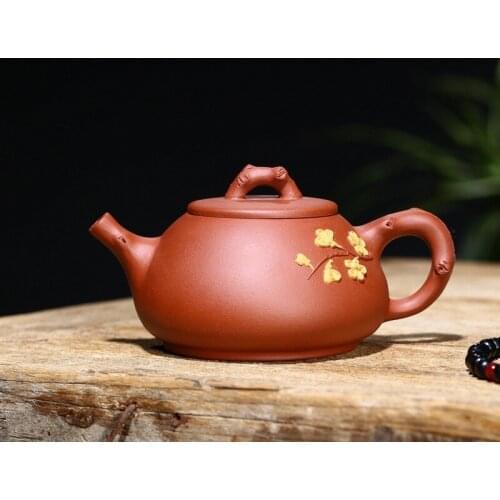 Purple Sand Pot Raw Mine Hand-made Clear Cement Plum Blossom Stone Pot Delicate Teaware Teapot Set Sand Pot Yunhai
