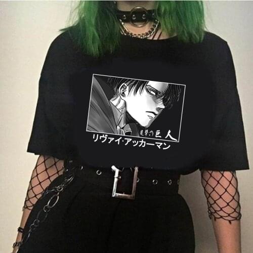 Short Sleeves Harajuku Style Shirts Anime Attack On Titan Levi Ackerman Tshirt Men and Women Loose Top
