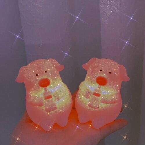 Bedroom Girl Mini Pink Piggy LED Night Light Bedside Lamp Decoration Creative Gift Bedroom Dormitory Warm Light Decoration