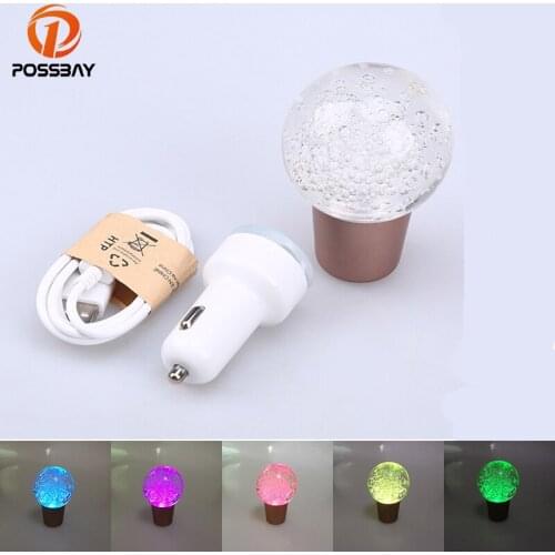 POSSBAY Crystal Ball LED Car Gear Shift Knob Touch Activated Colorful Universal Shift Knob Car Interior Accessories Decoration