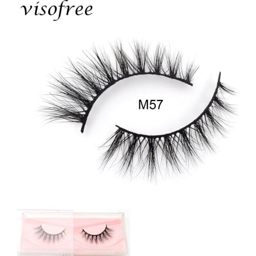 Visofree Mink Lashes 3D Mink Eyelashes Cruelty free Lashes Handmade Reusable Natural Eyelashes Popular False Lashes Makeup M57