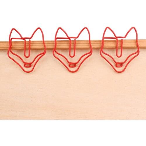 Red Fox Bookmark Animal Paper Clip Bookmark Paperclip Office Supplies Cute Paper Clips Decorative Metal Clips Office Accessories