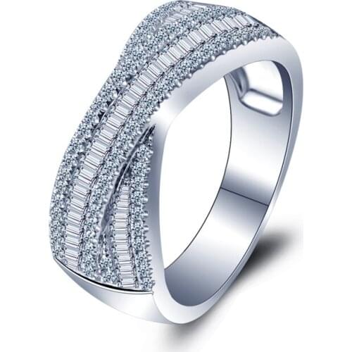 ZHJIASHUN Luxurious 14k 585 Solid Gold Simulated Diamond Rings For Women Engagement Wedding Band Fine Jewelry