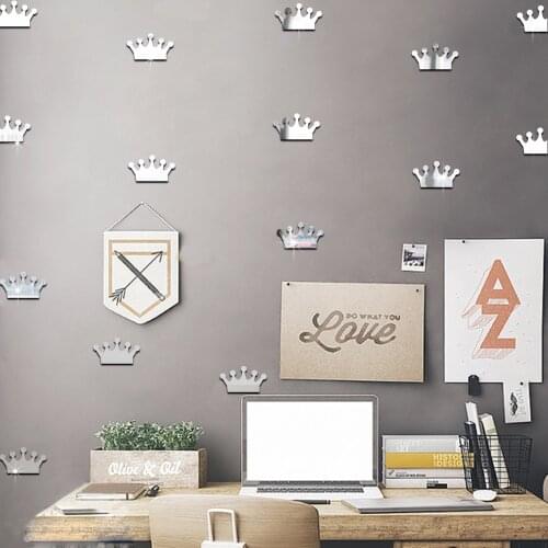 18pcs Crown Acrylic Mirror Surface Diy Wall Sticker Home decoration For Living Room Kids Room Wall Decor Self-adhesive Art Mural