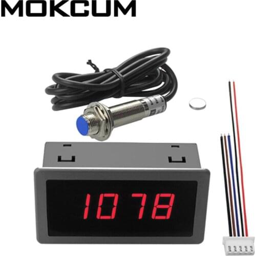 High-precision 4Bit digital display tachometer motor speedometer counter tachometer RPM Speed Meter Hall Switch Sensor