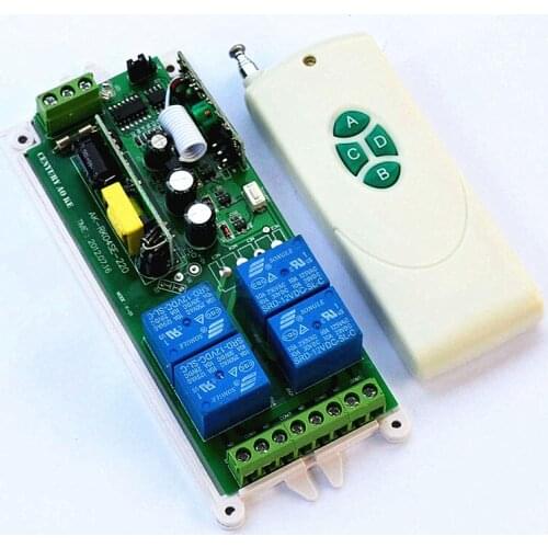 AC 85v~250V 4CH RF Wireless Remote Control Relay Switch Security System Garage Doors or Electric Doors 1 x Receiver&1x Transmit