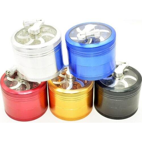 Smoking accessories for weed Hand-operated smoke grinder Aluminum alloy 55mm 4-layer manual window metal grinder