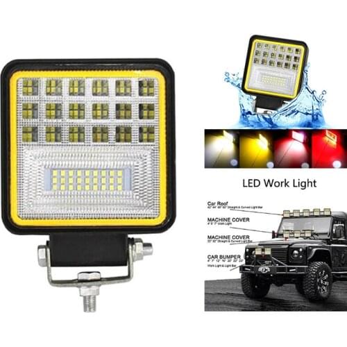 Car LED Light Bar 135W 6500K with Yellow Halo Led Work Lights Headlight for Tractors Off-Road 4X4 SUV Trucks Boat