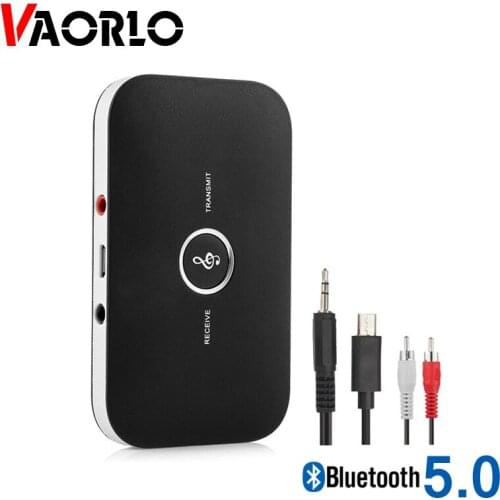 VAORLO 2 In 1 Wireless Audio Adapter Bluetooth 5.0 Receiver Transmitter For Headphones TV Speaker Stereo Music With 3.5 AUX Jack
