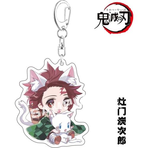 Anime Demon Slayer Keychain Kochou Shinobu Hashibira Inosuke Tanjirou Nezuko Zenyi Bag Pendant