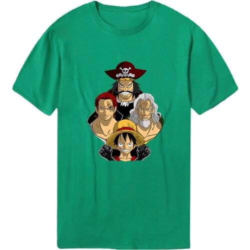 One Piece Summer Hip Hop T Shirts Men Fashion O-Neck Plus Size Casual Tops Tees Male Black Outdoor Washable Camiseta Homme