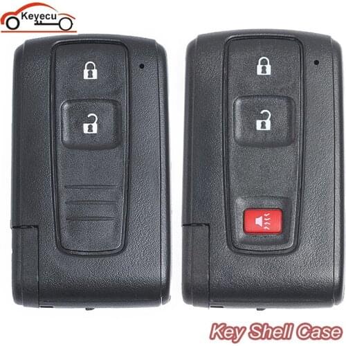 KEYECU With / No Blade Replacement Remote Car Key Shell Case Fob 2 Button for Toyota Corolla Verso Camry Prius 2004-2009