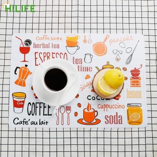 HILIFE Table Decoration Tableware Pad Kitchen Bowl Mat Dining Table Mat PP Plastic Heat-insulated Printed Non-Slip Waterproof