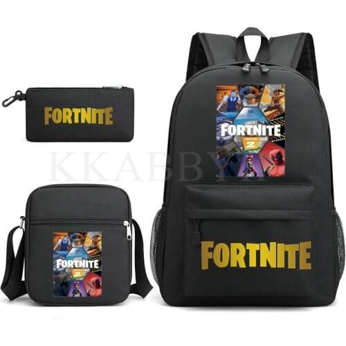 Fortnite Children Backpack 3Pcs/Set School Bag For Girls Boys Bear Students Laptop Backbag Teenage Casual Travel Sac
