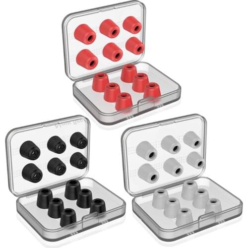 Elastic Silicone Earplug with Memory Foam Earphone Earbuds Tips Noise Reducing Earbud Tips for 5mm-7mm in-Ear Earphones