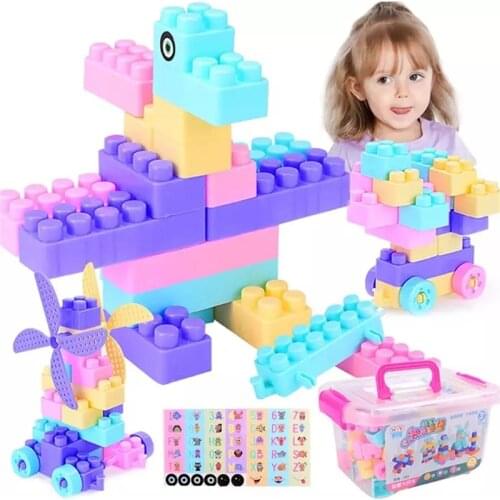 100 Pcs Plastic Macarons Variety Building Blocks DIY Creative Bulk Bricks Model Figures Educational Toys Children Assemble Toy