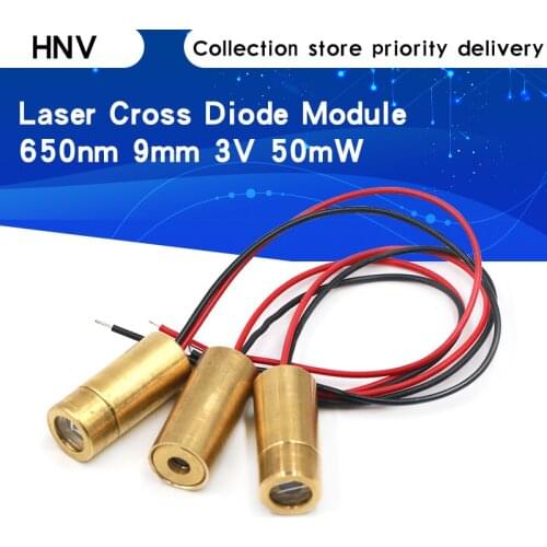 Laser head 650nm 9mm 3V 50mW Laser Cross Diode Module Red Copper Head