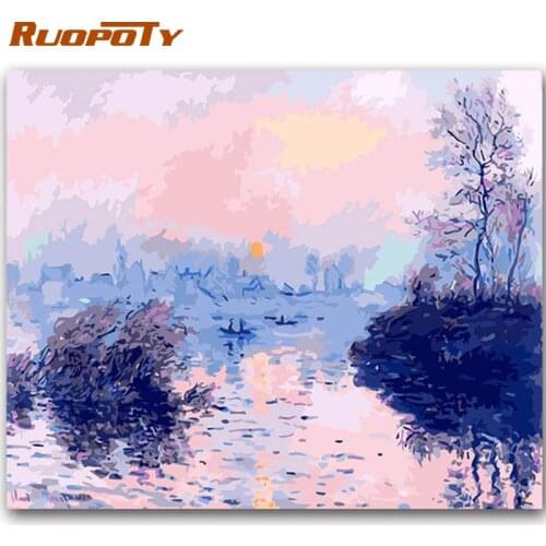 RUOPOTY Frame DIY Painting By Numbers Famous Picture Canvas By Number Wall Art Home Decors Handpainted For Home Artwork Diy Gift