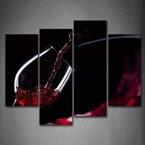 Red Wine In The Glass Wall Art Painting The Picture Print On Canvas Food Pictures For Home Decor, Ready to Hang Drop shipping