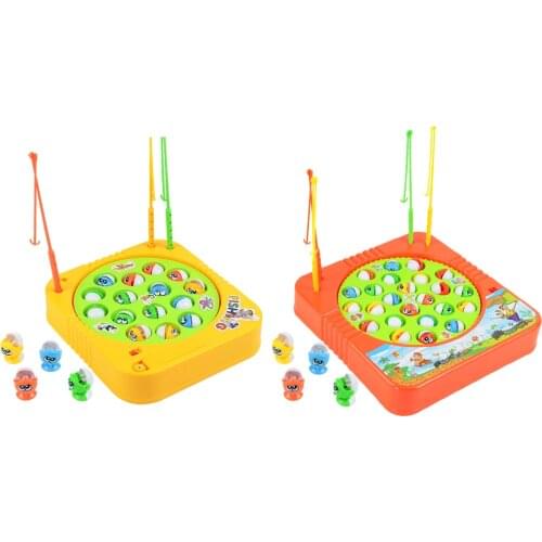 Educational Rotating Fishing Toys Electronic Fish Plate Board Game Early education Fine Motor Skill Toy Set Gift for Toddlers