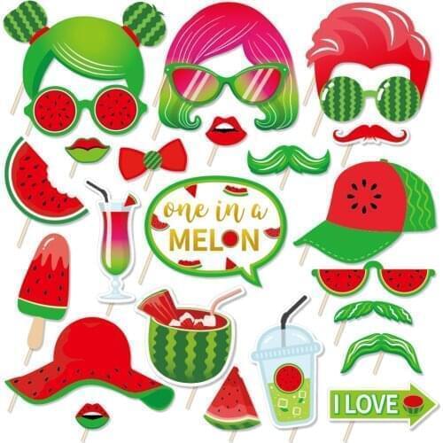 One In A Melon DIY Summer Watermelon Photobooth Props I Love Watermelon Happy Birthday Party Decorations Kid Party Favors