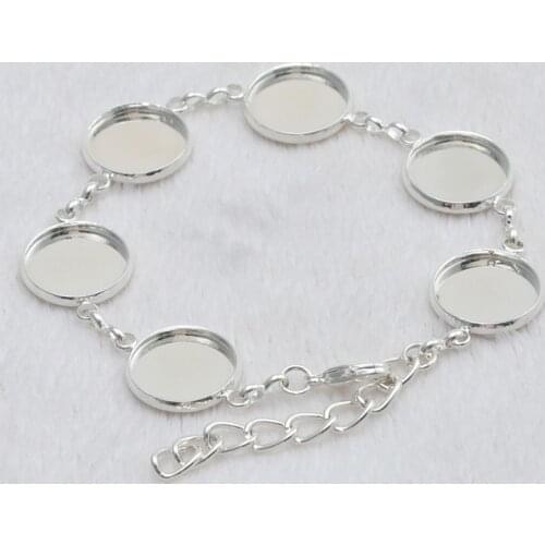 10Pcs Fit 10mm 12mm 14mm 16mm 18mm 20mm Round Glass Cabochon Cuff Tray Bezel Pad Blank Settings Bracelet Base For DIY