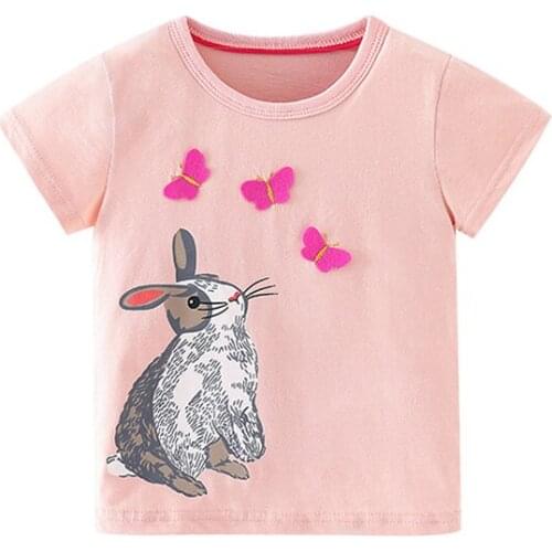 Jumping meters Shirts Baby Cotton Summer Clothing Rabbit Butterfly Toddler Fashion Cute Soft Treatment Breathable Clothes